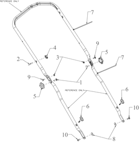 Handle Hardware Diagram and Parts List for SC500K (12AVP2KL710)(2023) Cub Cadet Lawn Mower